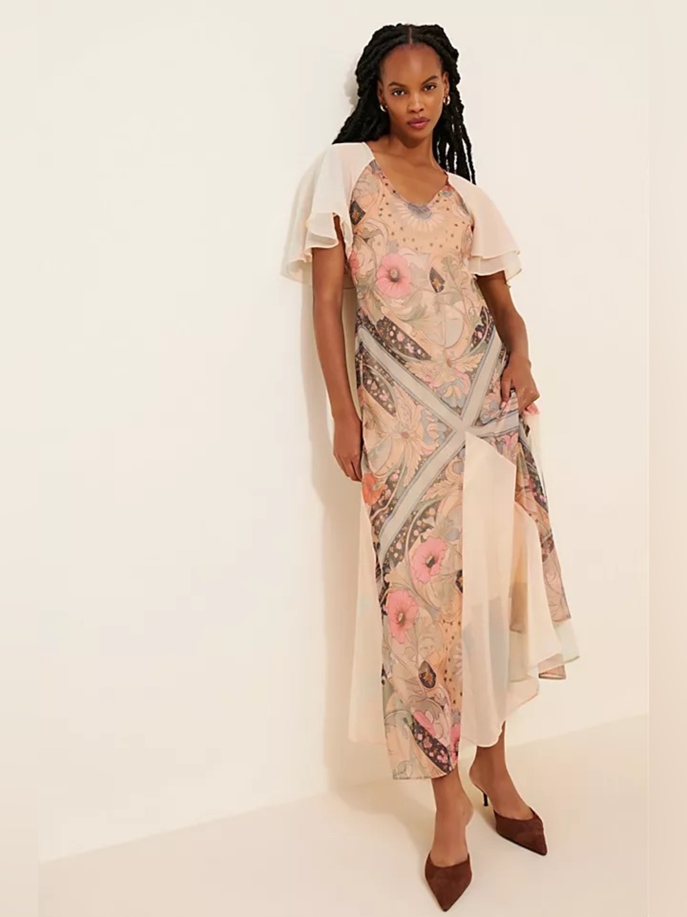 Free People Celestial Nights Maxi Dress in Fairy Combo Bohemian Witchy NWT